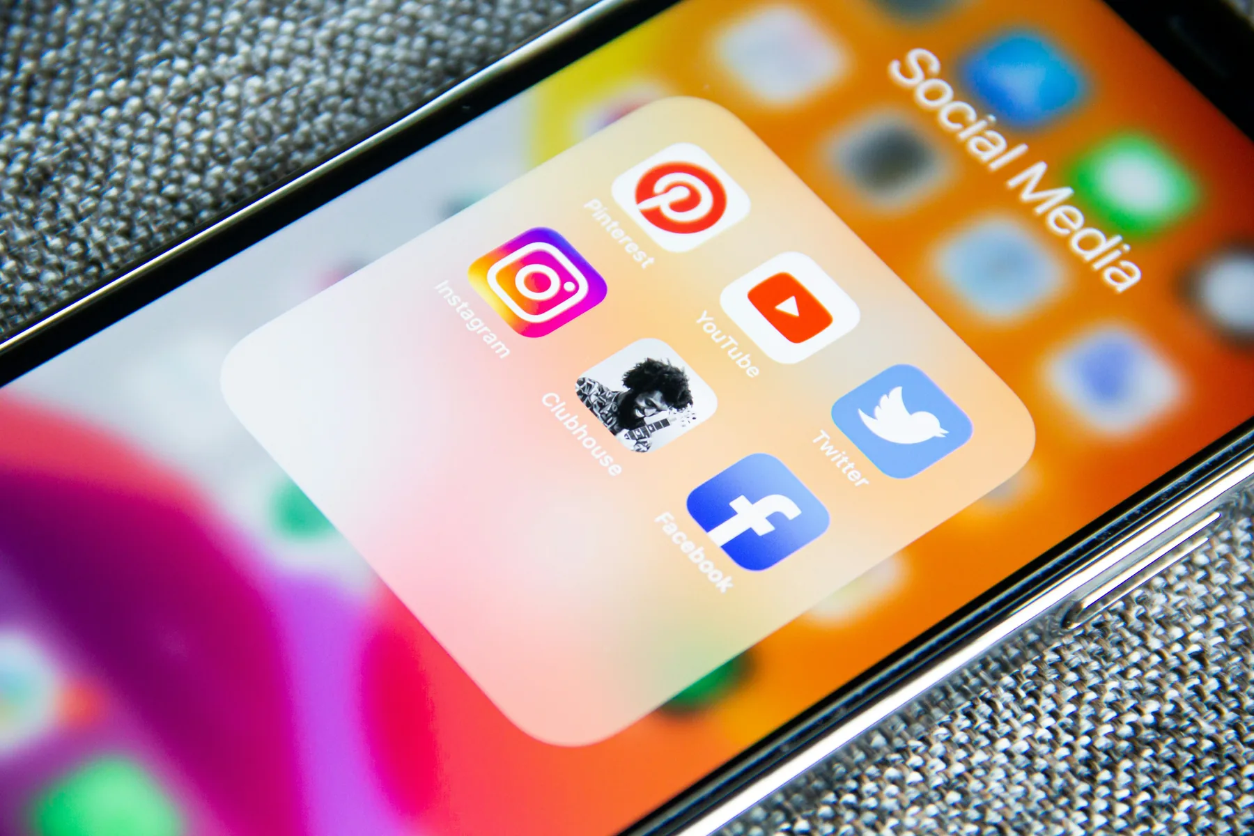 Social media apps on a smartphone screen