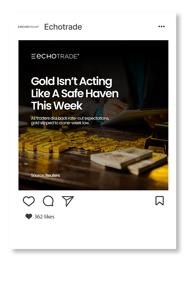 Echotrade Instagram post, gold and safe havens