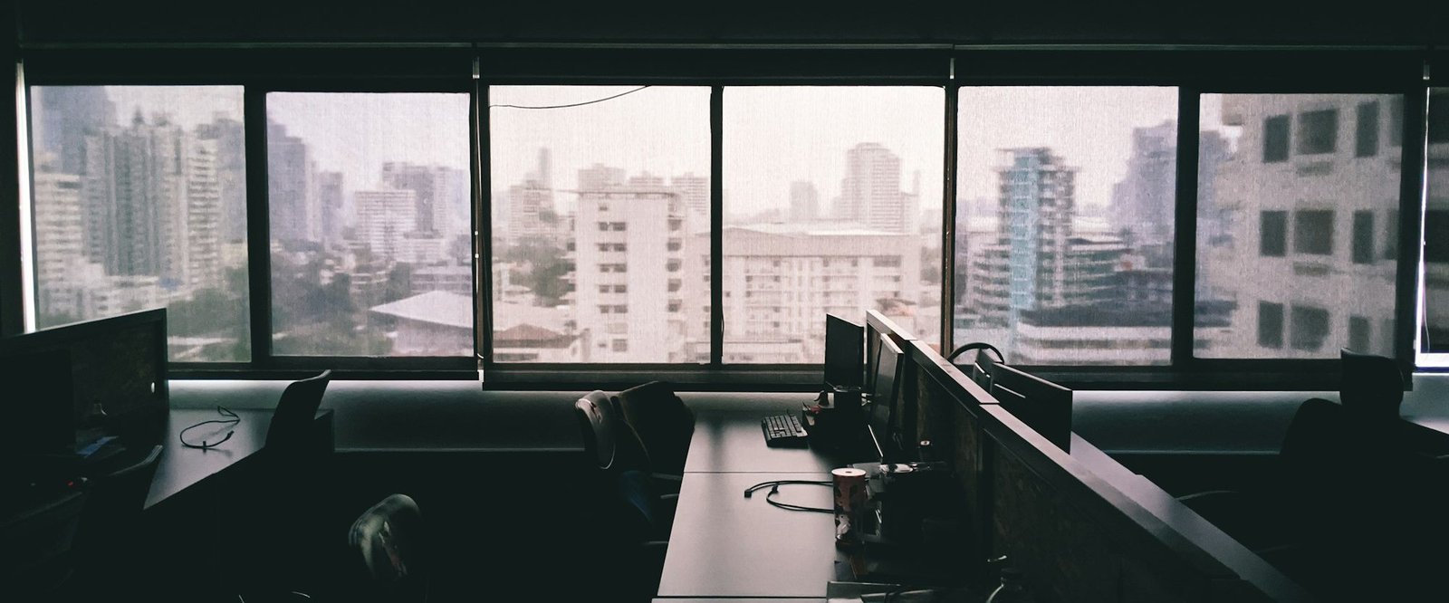 Marketing team workspace at night